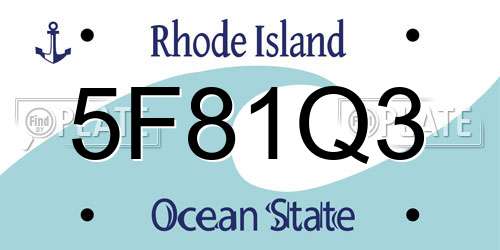 5F81Q3 Rhode Island License Plate
