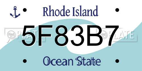 5F83B7 Rhode Island License Plate