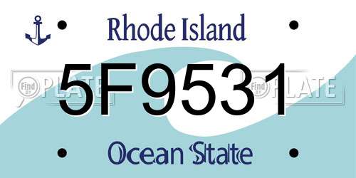 5F9531 Rhode Island License Plate