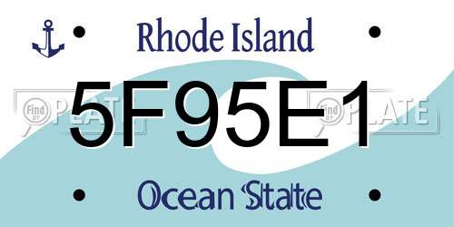 5F95E1 Rhode Island License Plate