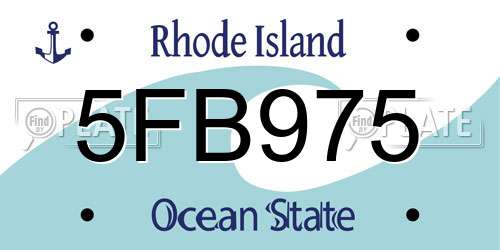 5FB975 Rhode Island License Plate