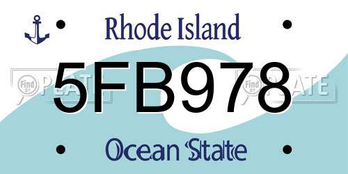 5FB978 Rhode Island License Plate