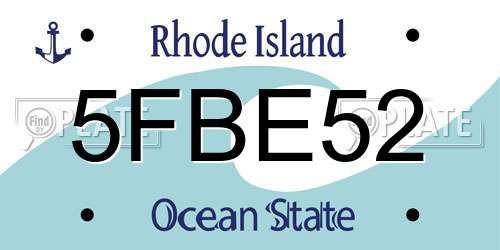 5FBE52 Rhode Island License Plate