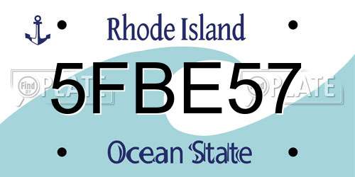 5FBE57 Rhode Island License Plate