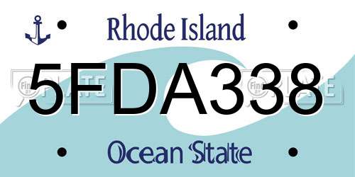5FDA338 Rhode Island License Plate