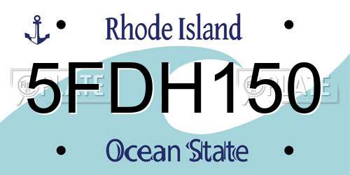 5FDH150 Rhode Island License Plate