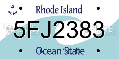5FJ2383 Rhode Island License Plate