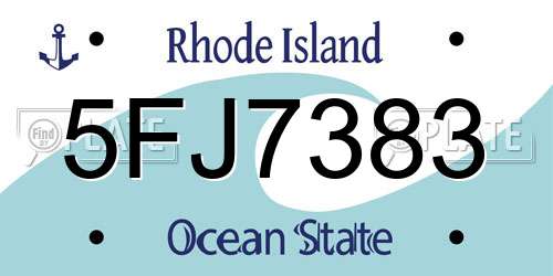 5FJ7383 Rhode Island License Plate