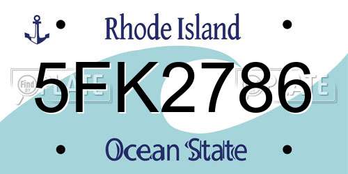 5FK2786 Rhode Island License Plate