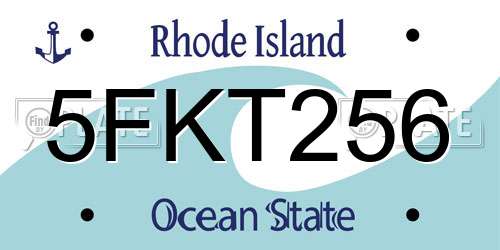 5FKT256 Rhode Island License Plate
