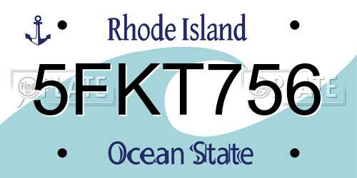 5FKT756 Rhode Island License Plate