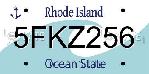 5FKZ256 Rhode Island License Plate