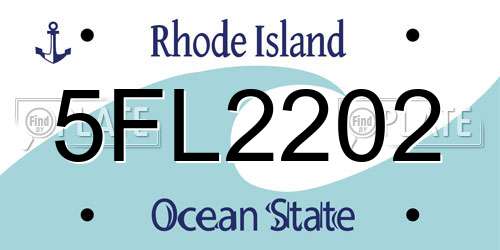 5FL2202 Rhode Island License Plate