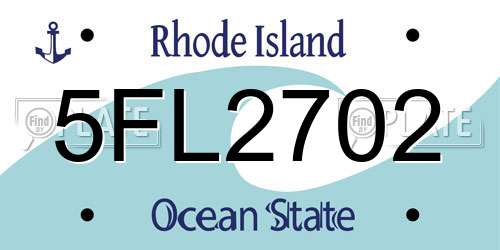 5FL2702 Rhode Island License Plate