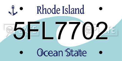 5FL7702 Rhode Island License Plate