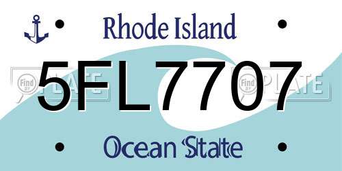 5FL7707 Rhode Island License Plate