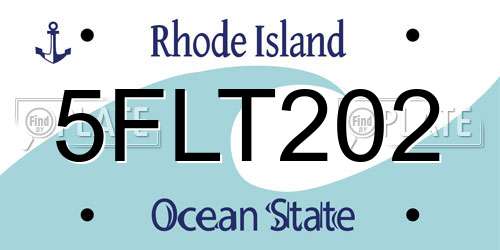5FLT202 Rhode Island License Plate