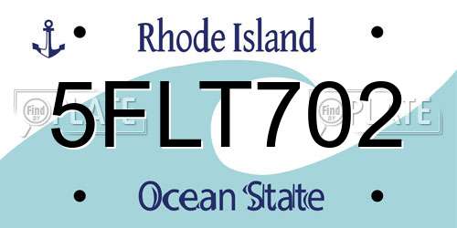 5FLT702 Rhode Island License Plate