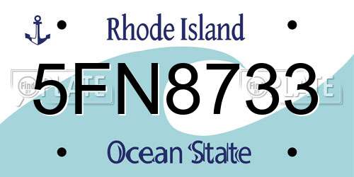 5FN8733 Rhode Island License Plate