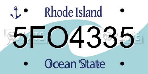 5FO4335 Rhode Island License Plate