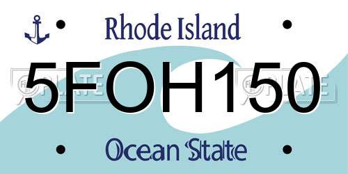 5FOH150 Rhode Island License Plate
