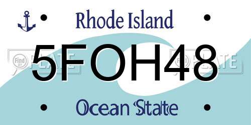 5FOH48 Rhode Island License Plate