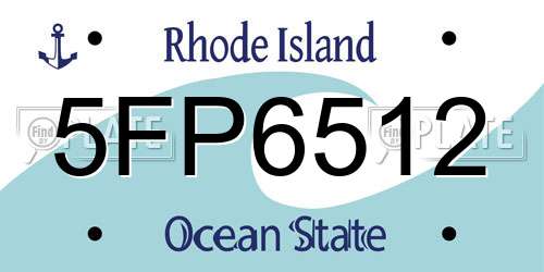 5FP6512 Rhode Island License Plate
