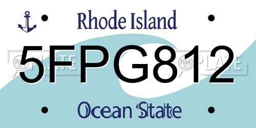 5FPG812 Rhode Island License Plate