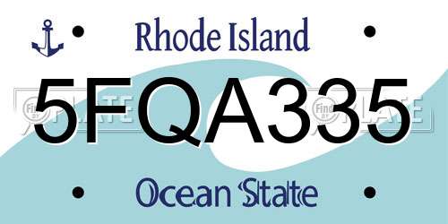 5FQA335 Rhode Island License Plate