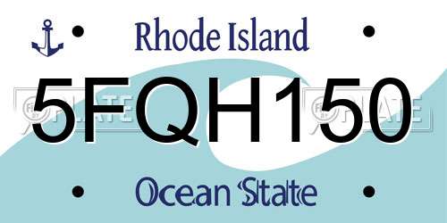 5FQH150 Rhode Island License Plate