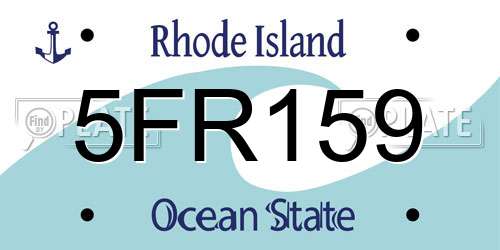 5FR159 Rhode Island License Plate