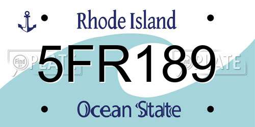 5FR189 Rhode Island License Plate