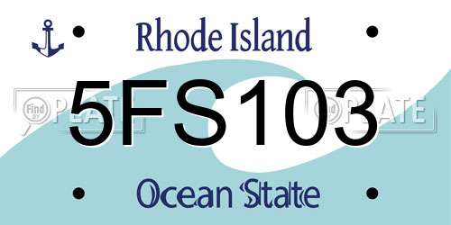 5FS103 Rhode Island License Plate