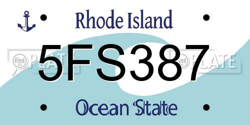 5FS387 Rhode Island License Plate