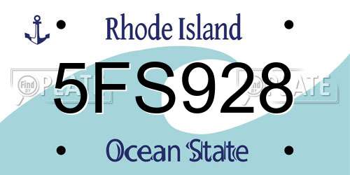 5FS928 Rhode Island License Plate