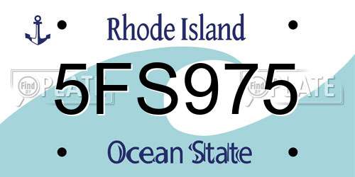 5FS975 Rhode Island License Plate