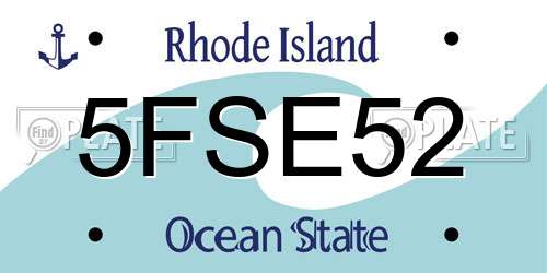 5FSE52 Rhode Island License Plate