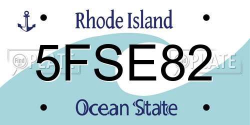 5FSE82 Rhode Island License Plate