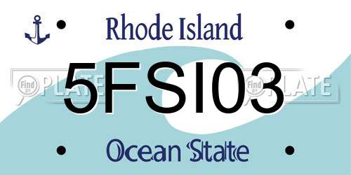 5FSI03 Rhode Island License Plate