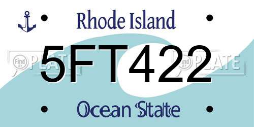 5FT422 Rhode Island License Plate