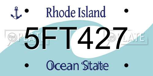 5FT427 Rhode Island License Plate