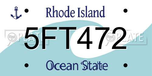 5FT472 Rhode Island License Plate