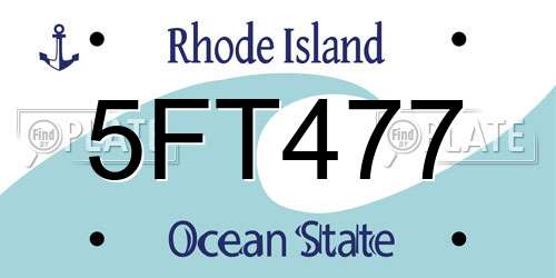 5FT477 Rhode Island License Plate