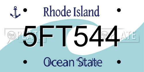 5FT544 Rhode Island License Plate