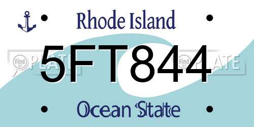 5FT844 Rhode Island License Plate