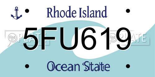 5FU619 Rhode Island License Plate