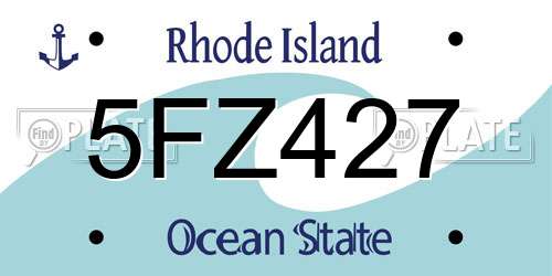 5FZ427 Rhode Island License Plate