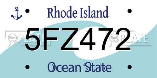 5FZ472 Rhode Island License Plate