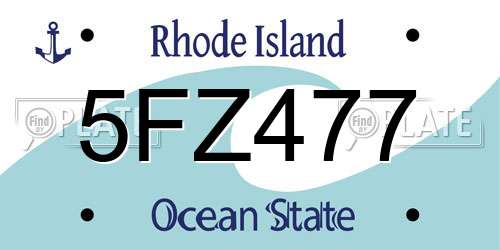 5FZ477 Rhode Island License Plate