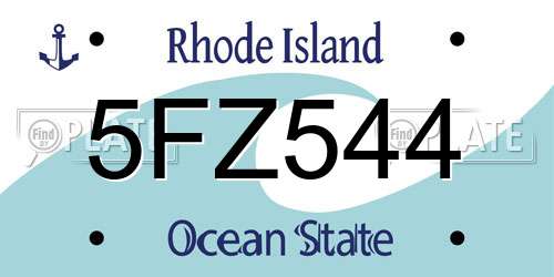 5FZ544 Rhode Island License Plate